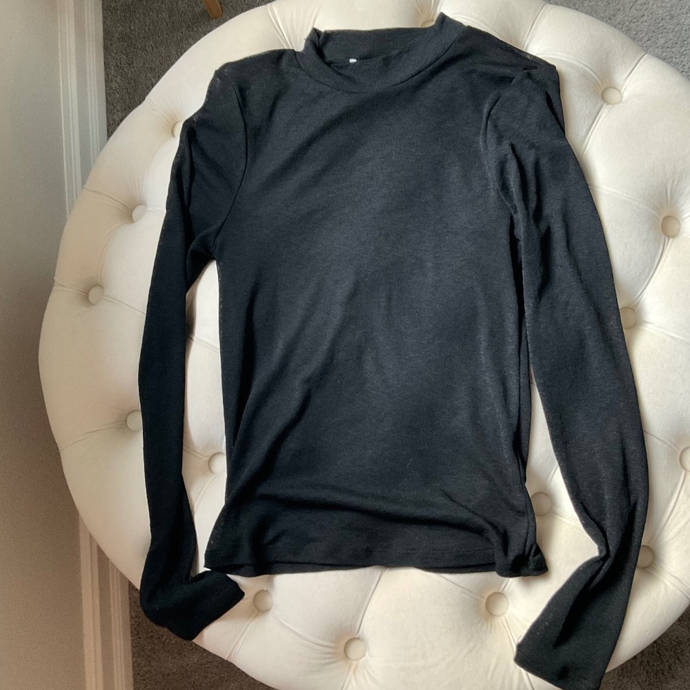 Top Shop Sheer Mock Neck Top